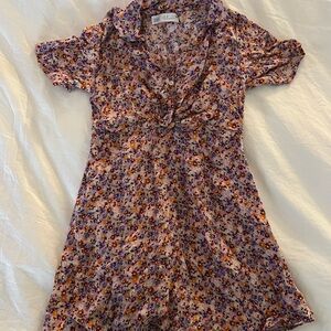 Zara girls Floral Short Sleeve Dress, sz 7